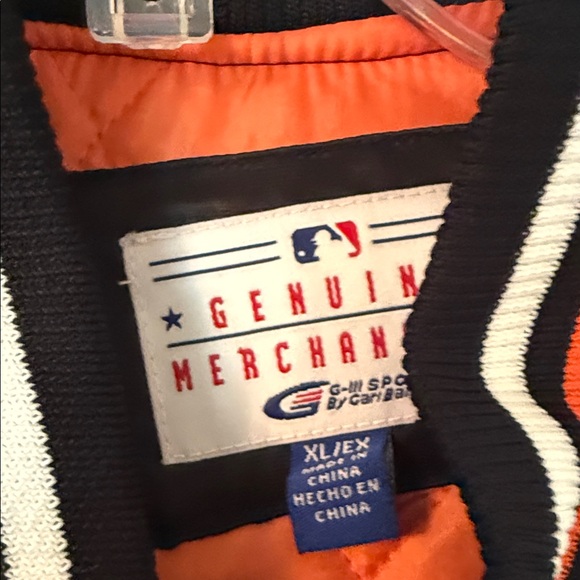 STARTER Black Giants Jacket with Orange Trim - Picture 3 of 3